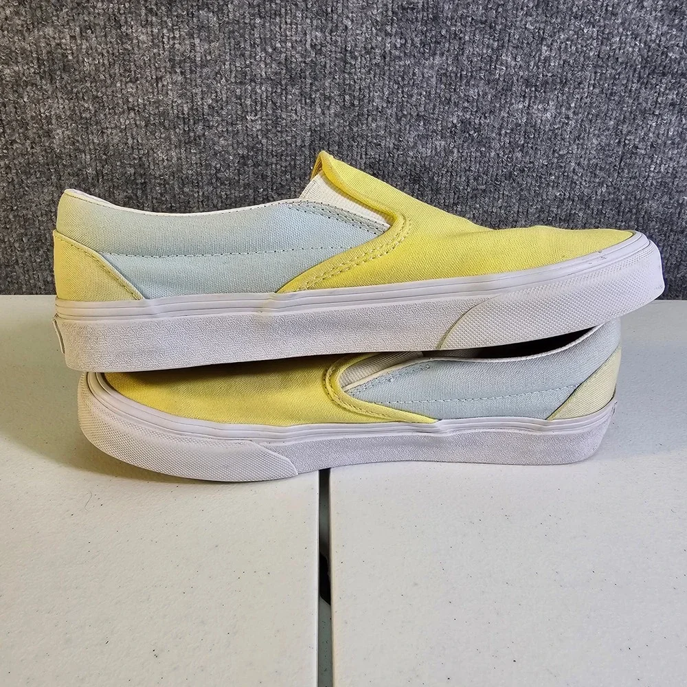 Vans Classic Slip-On‎ | Pastel Two-Tone Yellow & Mint | Women's 8 / Men's 6.5